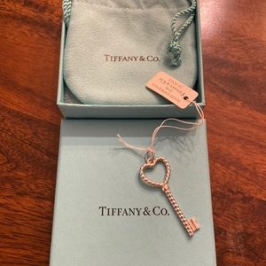 Tiffany and Co. twisted heart key pendent